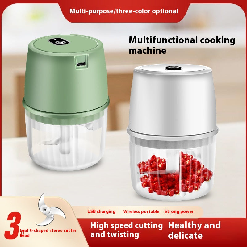 Portable USB Rechargeable Electric Garlic Crusher – Wireless Mini Food Chopper & Kitchen Mixer