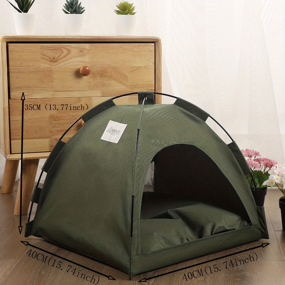 Pet Tent Bed for Cats & Small Dogs – Soft Non-Slip Cushion, Breathable Design