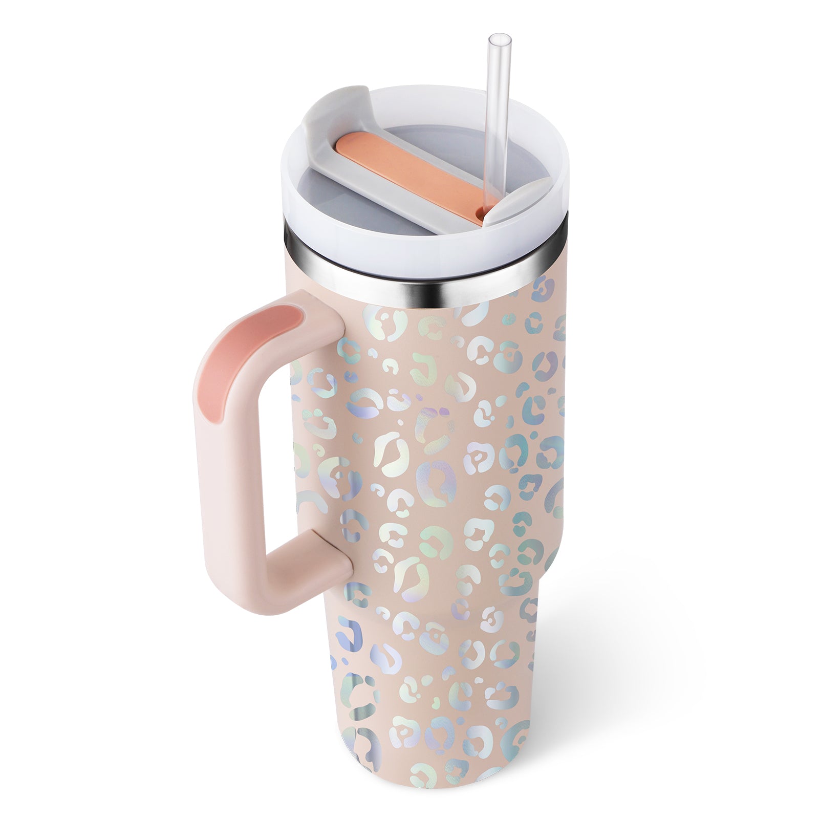 Premium 40oz Insulated Tumbler with Handle & Straw – Stainless Steel Vacuum Mug for Travel & Gifting