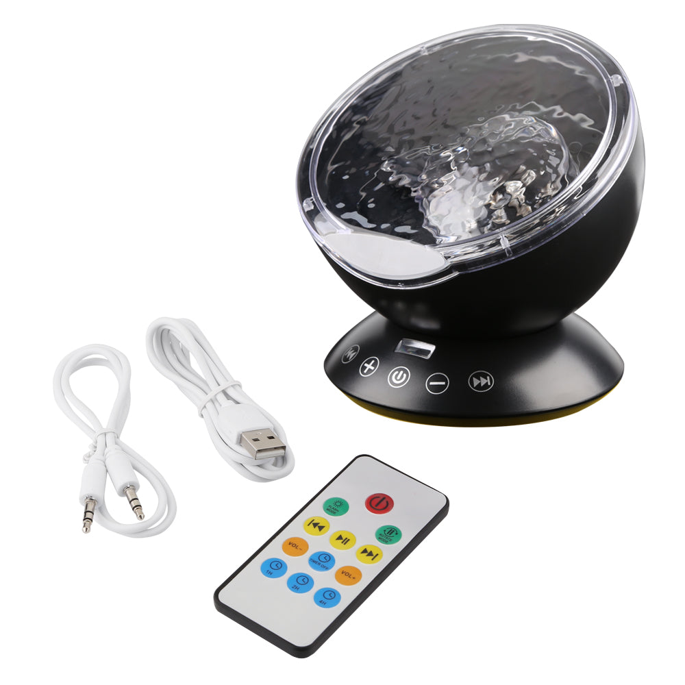 LED Ocean Wave Projector – Rotating Night Light with Colorful Waves