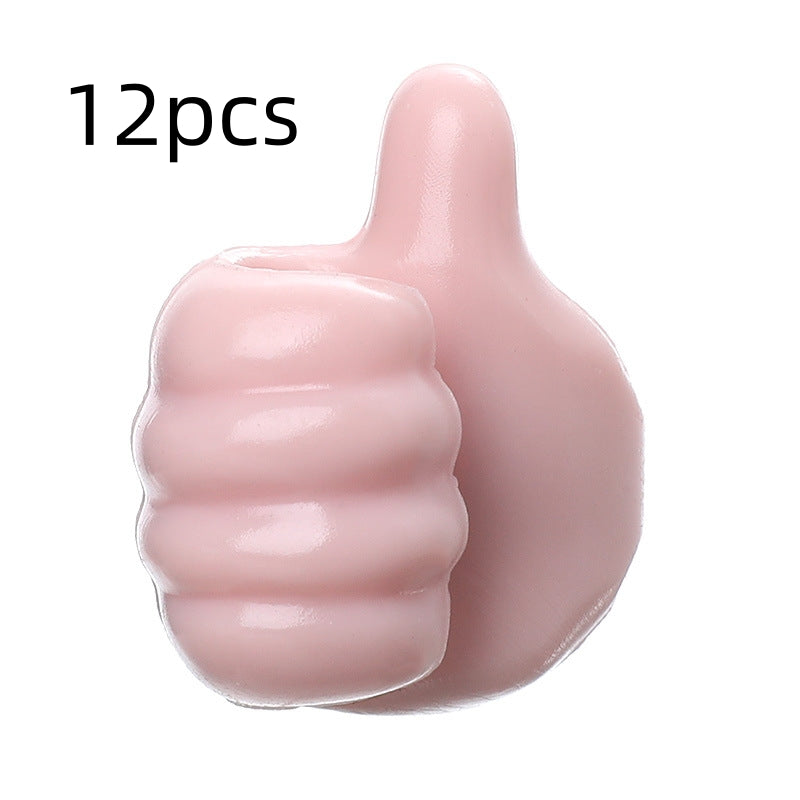 Multifunctional Thumb-Style Wall Clip Holder for Cables and Small Items