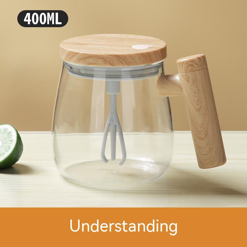 Automatic Mixing Coffee Mug – 400ML Glass Cup