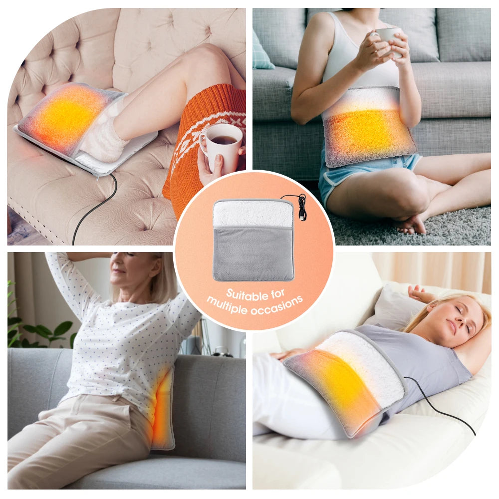 USB Plush Electric Foot Warmer with Dual-Sided Heating