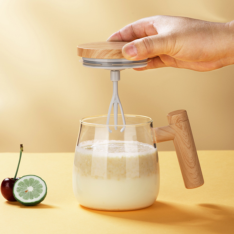 Automatic Mixing Coffee Mug – 400ML Glass Cup