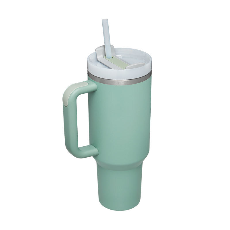 Premium 40oz Insulated Tumbler with Handle & Straw – Stainless Steel Vacuum Mug for Travel & Gifting