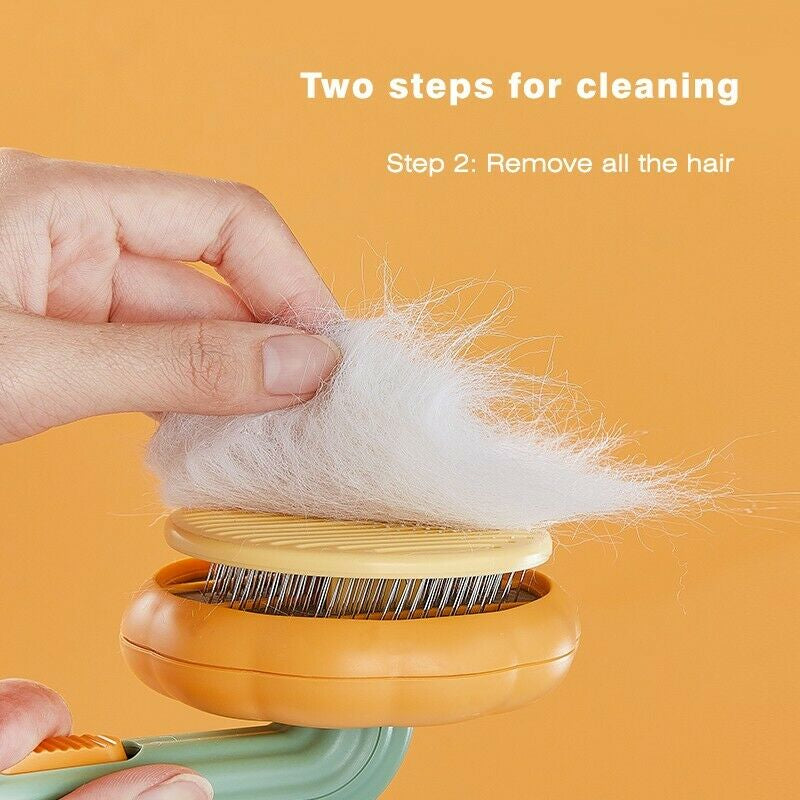 Pet Pumpkin Slicker Brush – Self-Cleaning Grooming Brush for Dogs, Cats & Small Pets