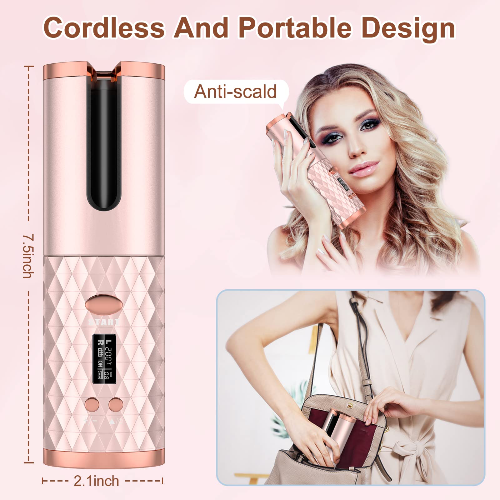 Wireless Automatic Hair Curler – USB Rechargeable