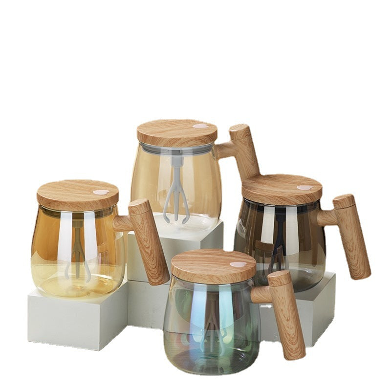 Automatic Mixing Coffee Mug – 400ML Glass Cup