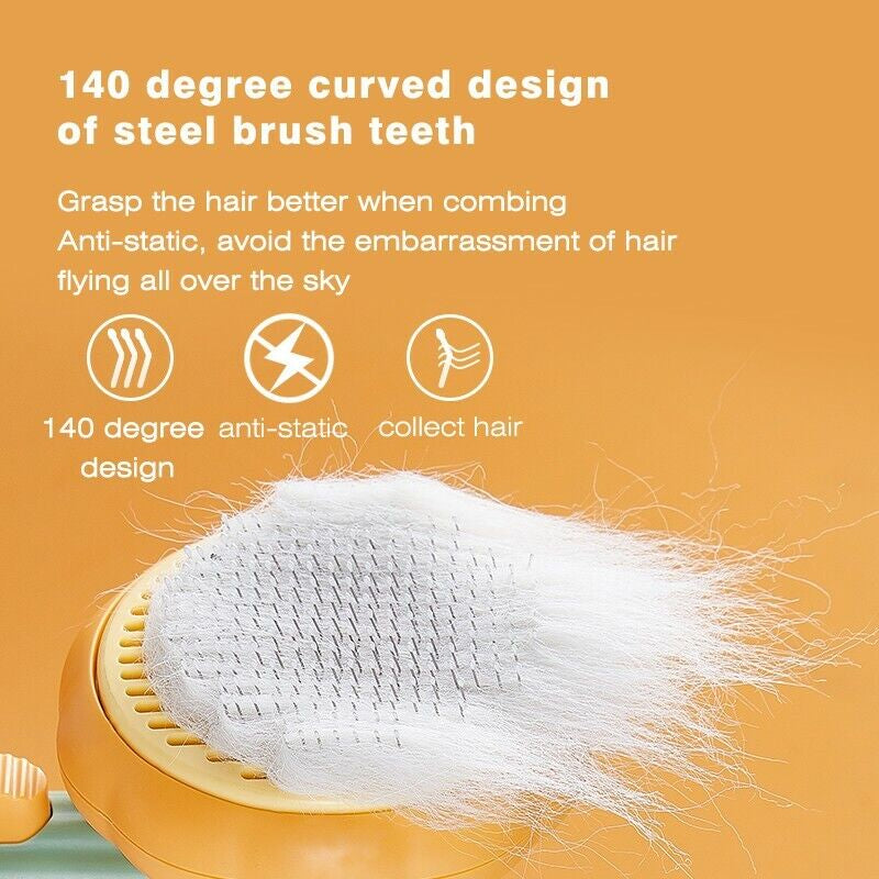 Pet Pumpkin Slicker Brush – Self-Cleaning Grooming Brush for Dogs, Cats & Small Pets
