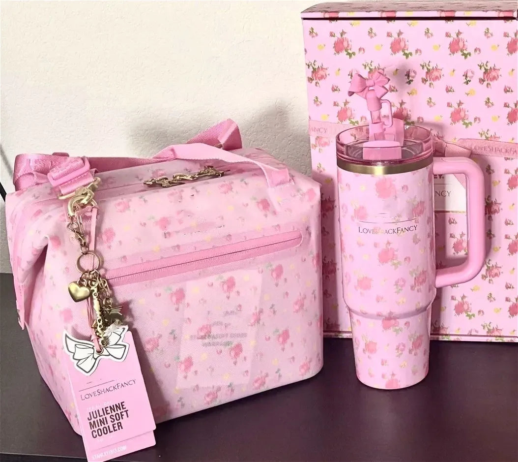 US Warehouse Love Shack Fancy All Day Julienne Mini Soft Cooler Lunch Bag Box 10-Can Madeleine Cooler Backpack 40Oz Tumblers Ibiza Sunset Water Bottle with Lids