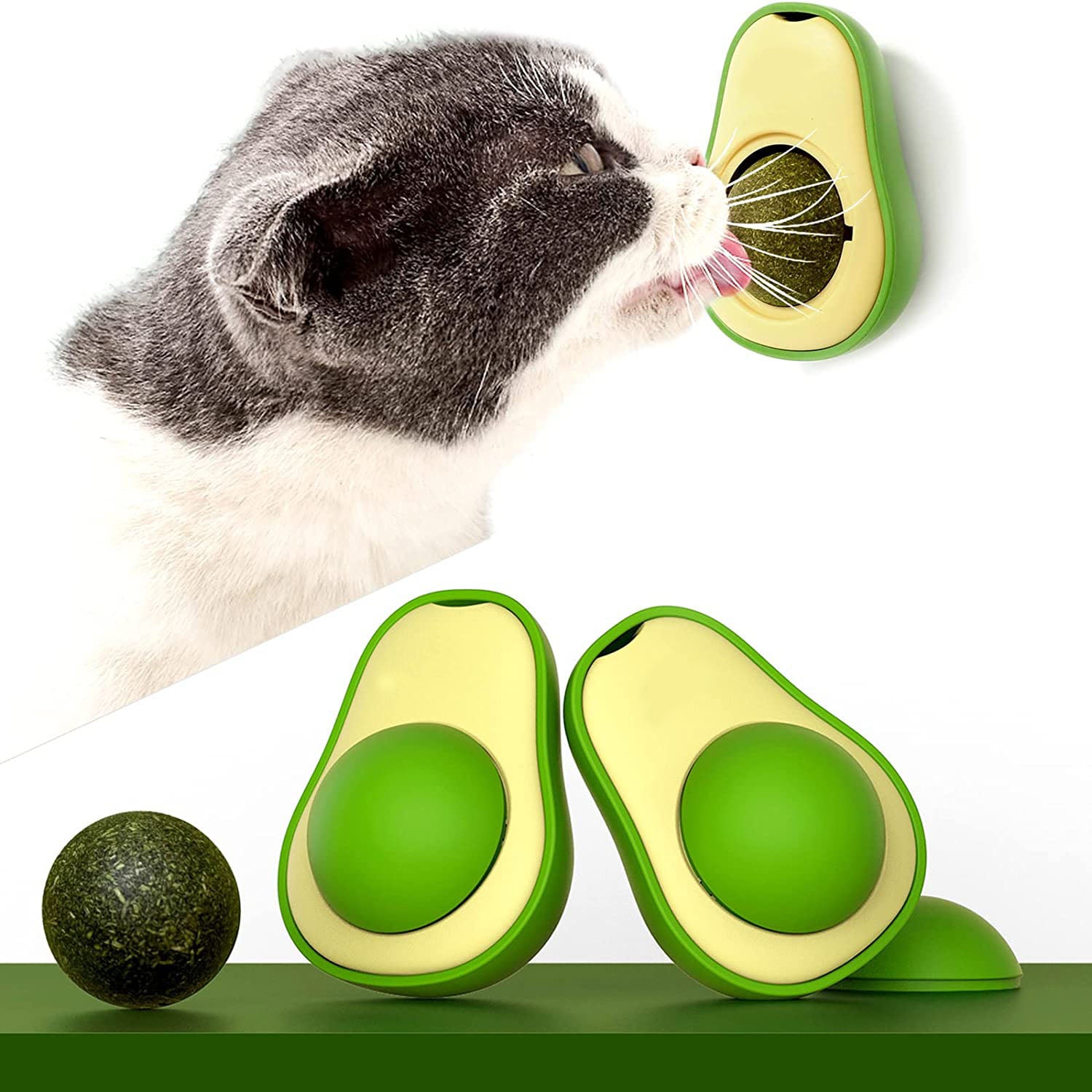 Interactive Avocado Catnip Toy – Mint Ball for Cat Dental Cleaning & Play