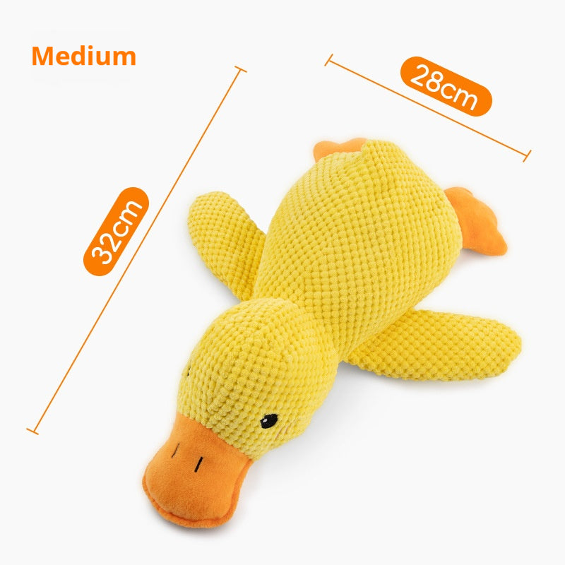 Soft Plush Duck Chew Toy for Puppies – Squeaky Comfort Toy