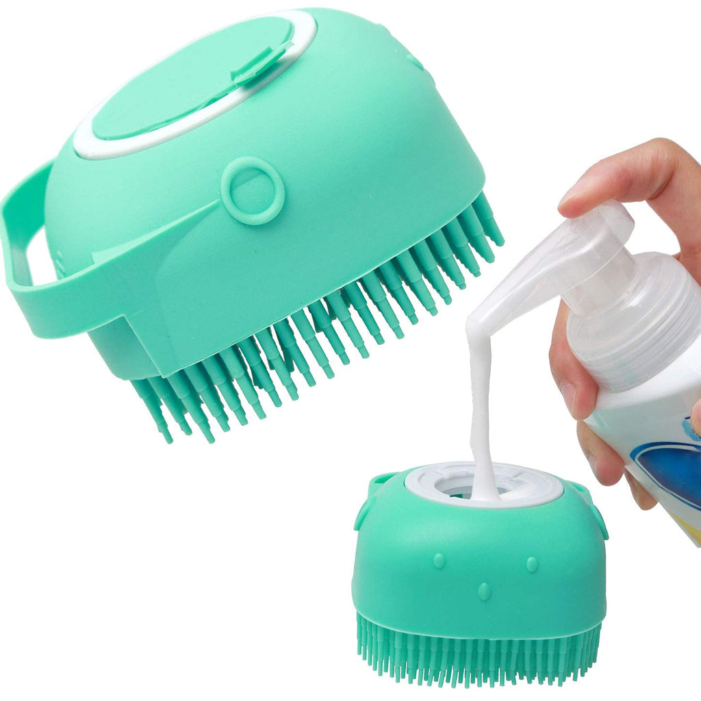 Pet Bath Massage Brush – Soft Silicone Shampoo Grooming Brush