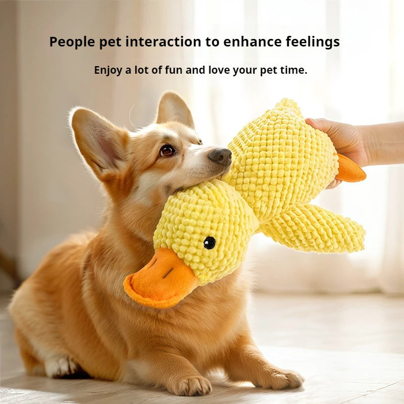 Soft Plush Duck Chew Toy for Puppies – Squeaky Comfort Toy