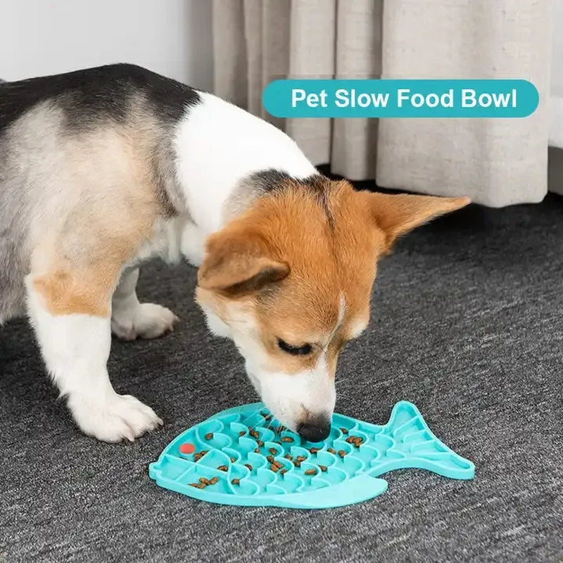 Silicone Lick Mat for Pet Dogs Slow Food Plate Rice Bowl for Small Medium Dog anti Gulping Choking Feeder Puppy Treat Dispenser