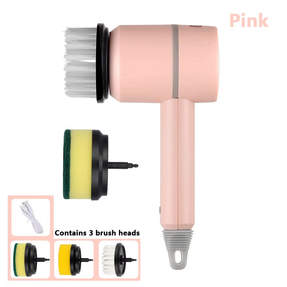 Wireless Electric Scrubbing Brush with USB Charging for Dishes, Bathtub & Tiles