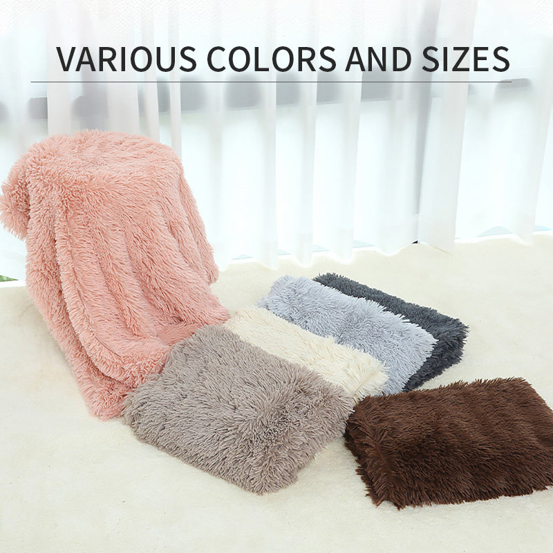 Plush Dog Bed Mat with Removable Cover