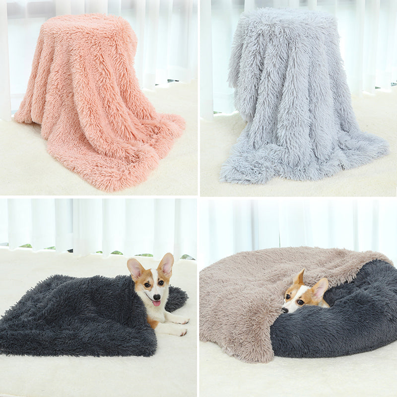 Plush Dog Bed Mat with Removable Cover