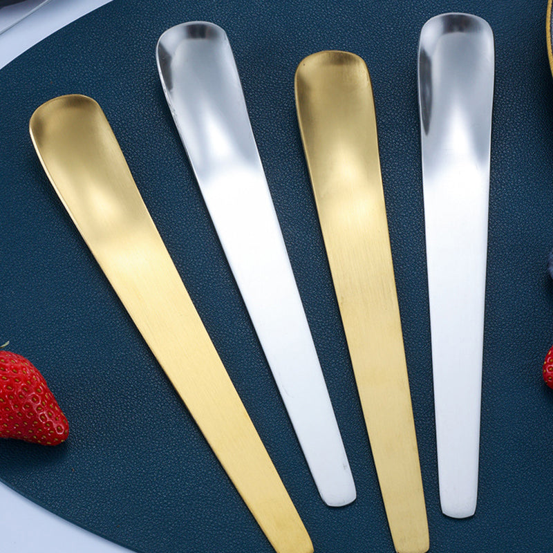 Premium Gold Stainless Steel Dessert Spoon – Coffee Mixer & Ice Cream Spoon