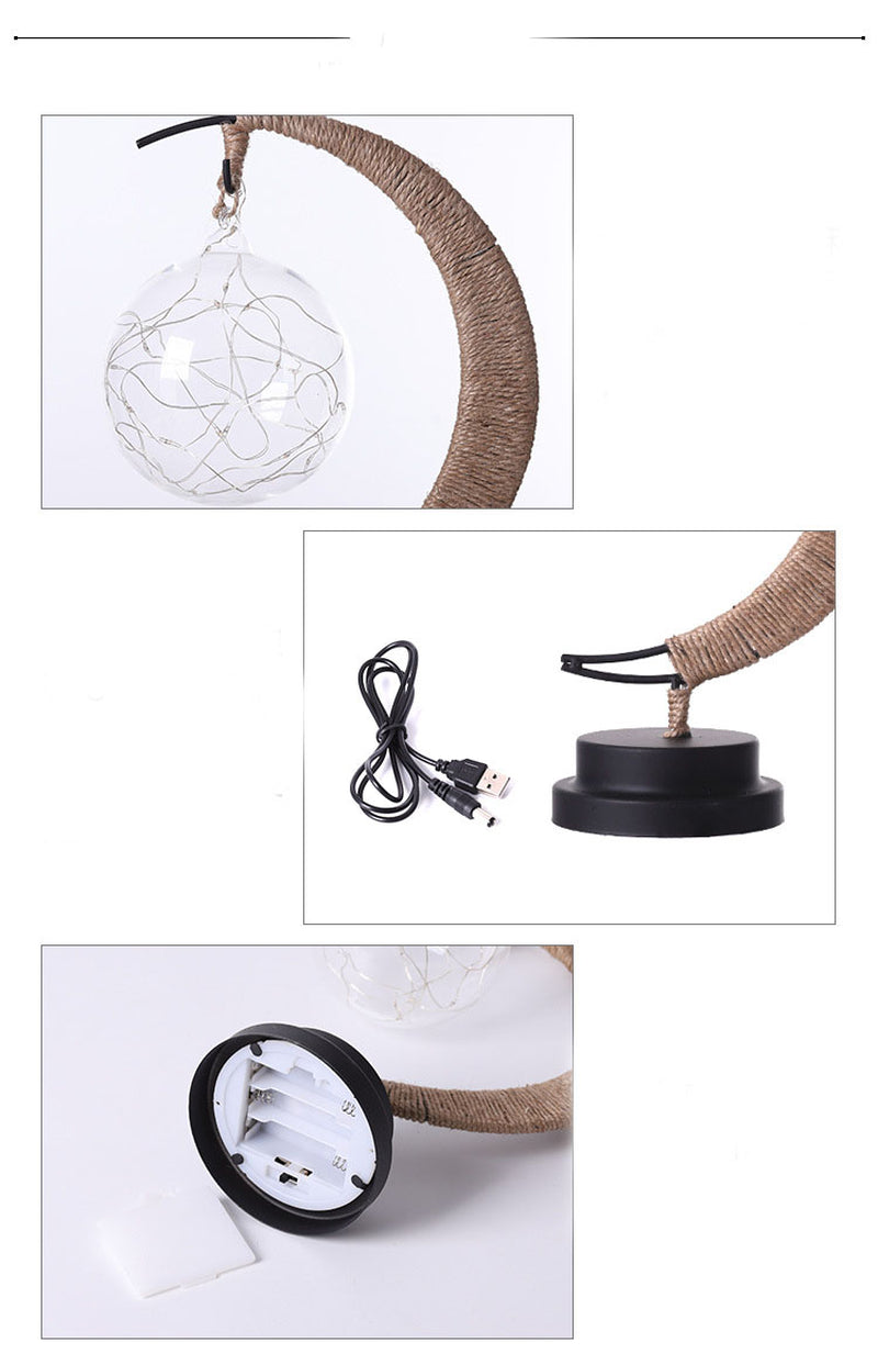 LED Moon & Star Decorative Light – USB and Battery Powered