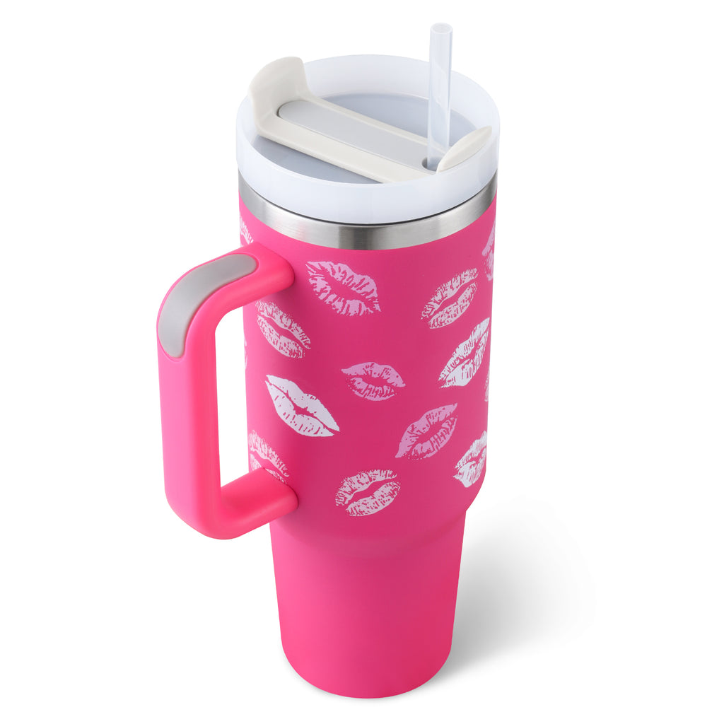 Premium 40oz Insulated Tumbler with Handle & Straw – Stainless Steel Vacuum Mug for Travel & Gifting