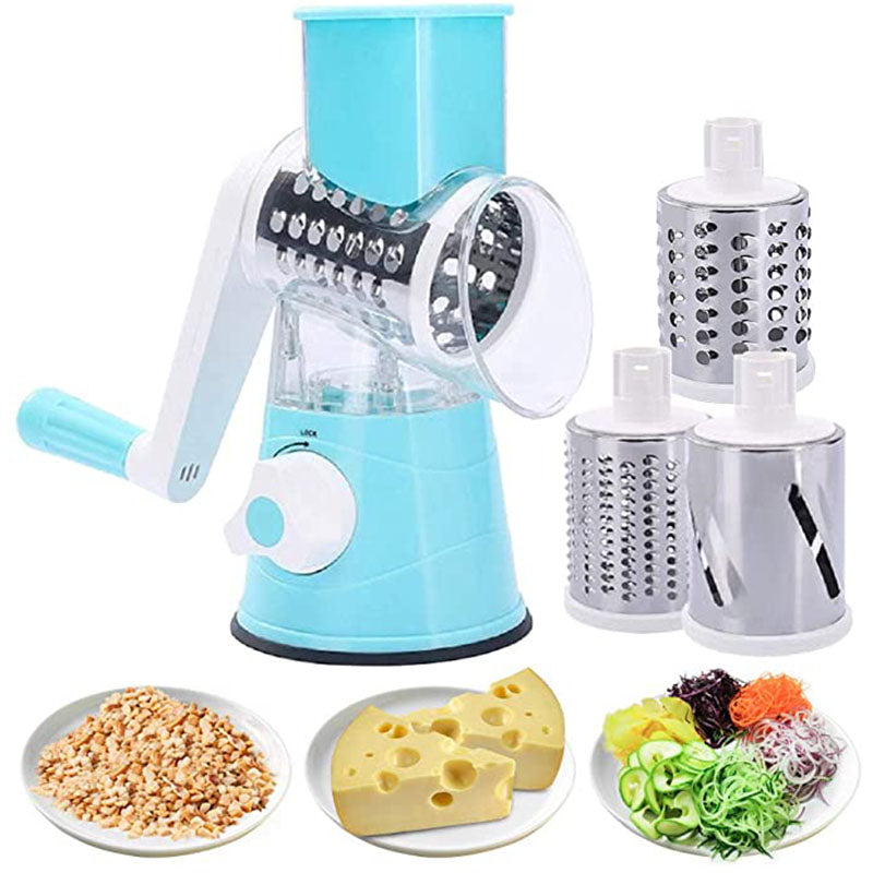 Rotary Vegetable Slicer and Grater for Kitchen Use