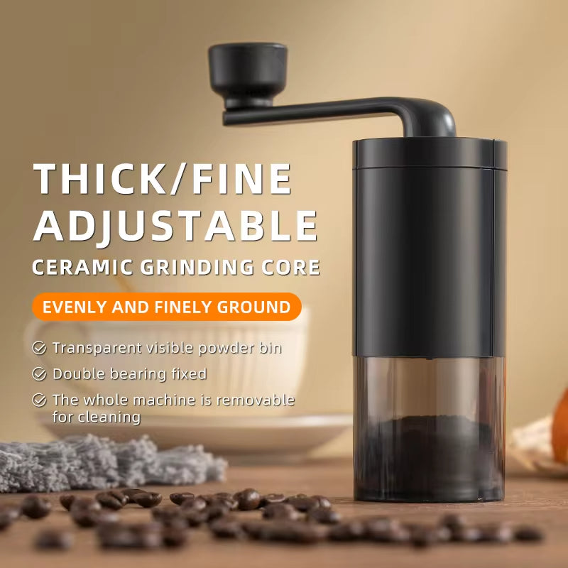 Portable Manual Coffee Grinder – Adjustable Hand Crank Bean Grinder for Home & Travel