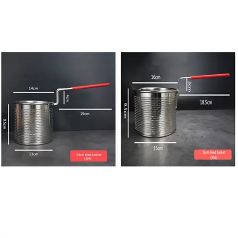 Stainless Steel Noodle Scoop with Long Handle for Boiling & Frying