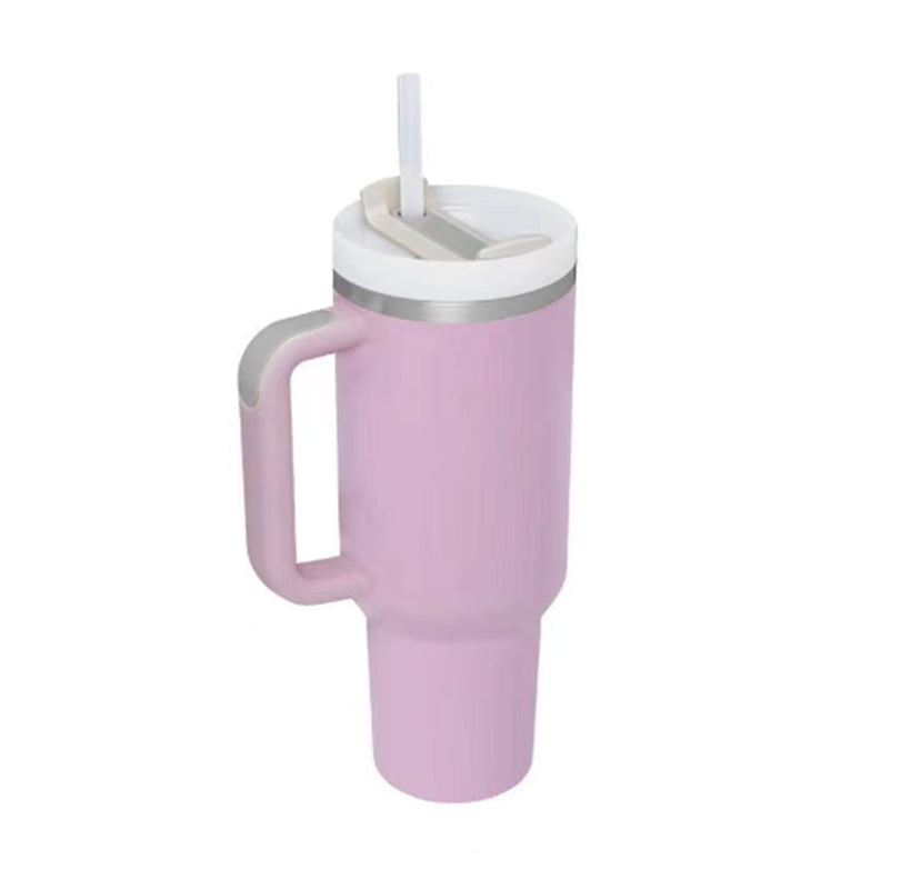 Premium 40oz Insulated Tumbler with Handle & Straw – Stainless Steel Vacuum Mug for Travel & Gifting