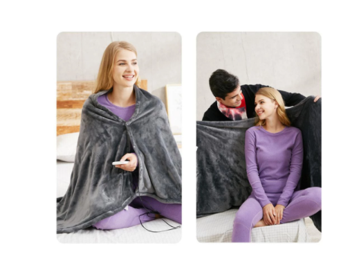USB Heated Flannel Blanket – Soft Plush Warm Shawl