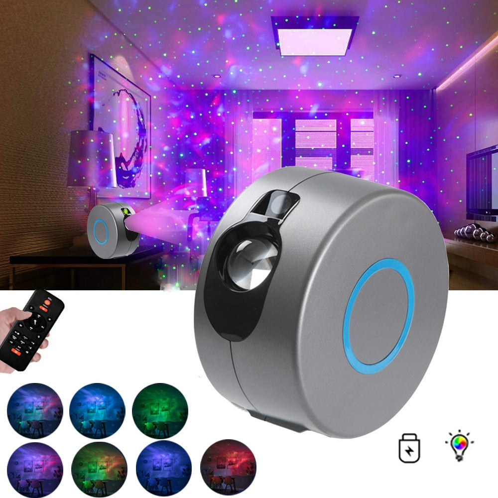 Galaxy Star Projector Light – Rotating Starry Sky Night Lamp