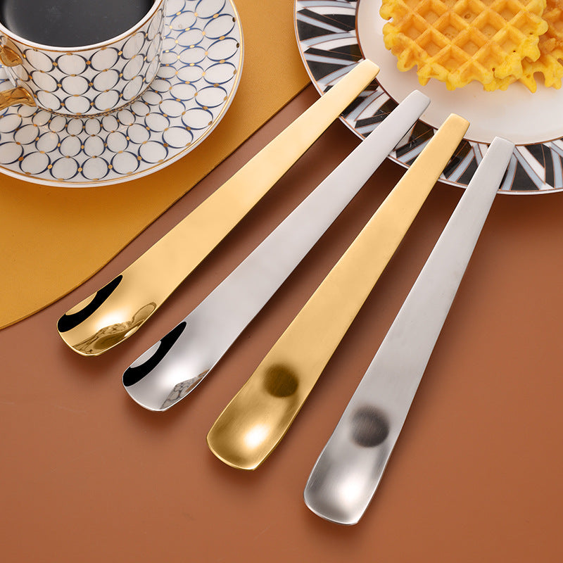 Premium Gold Stainless Steel Dessert Spoon – Coffee Mixer & Ice Cream Spoon