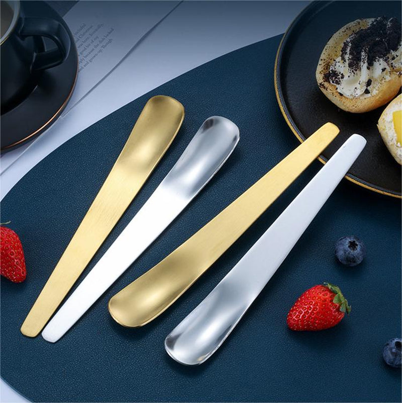Premium Gold Stainless Steel Dessert Spoon – Coffee Mixer & Ice Cream Spoon