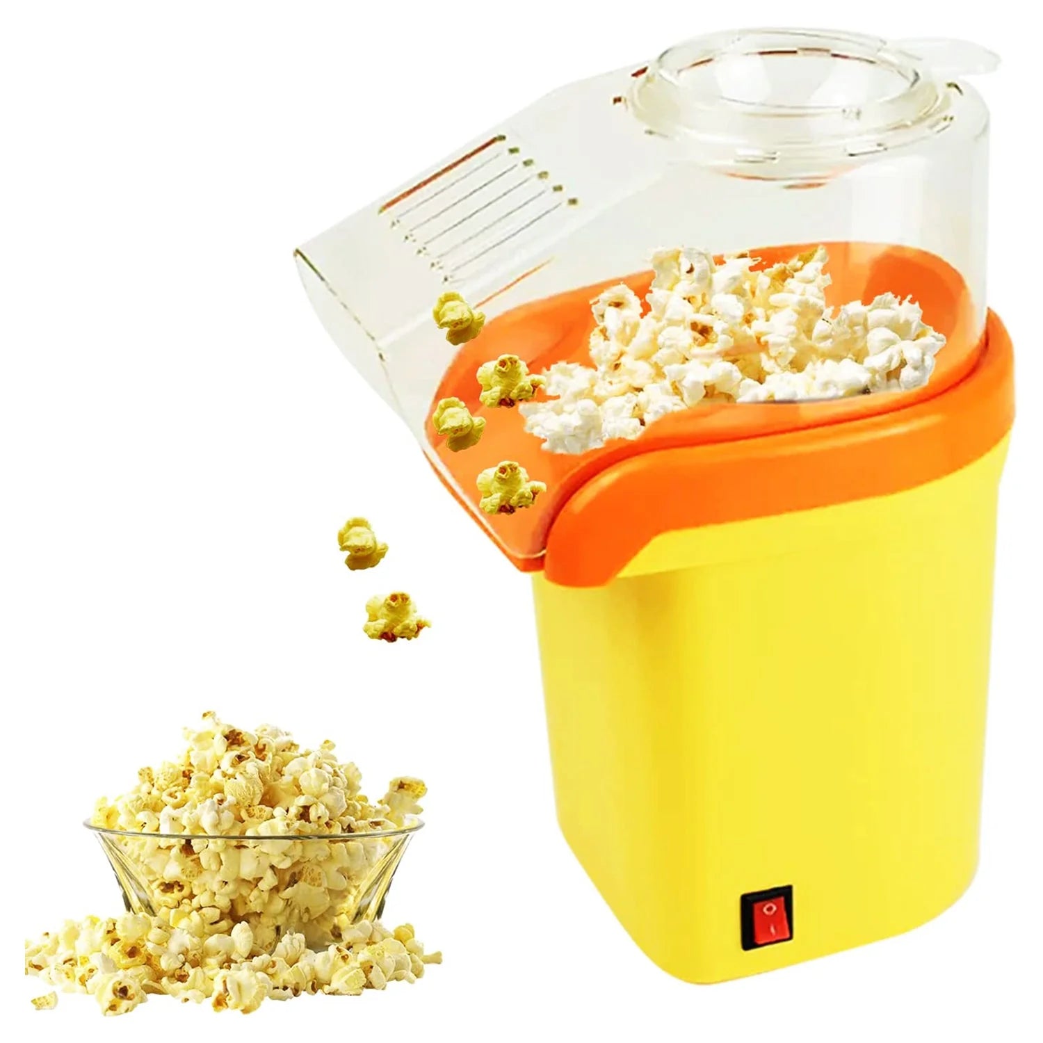 Portable Mini Hot Air Popcorn Maker, 16 Cups – Yellow Finish