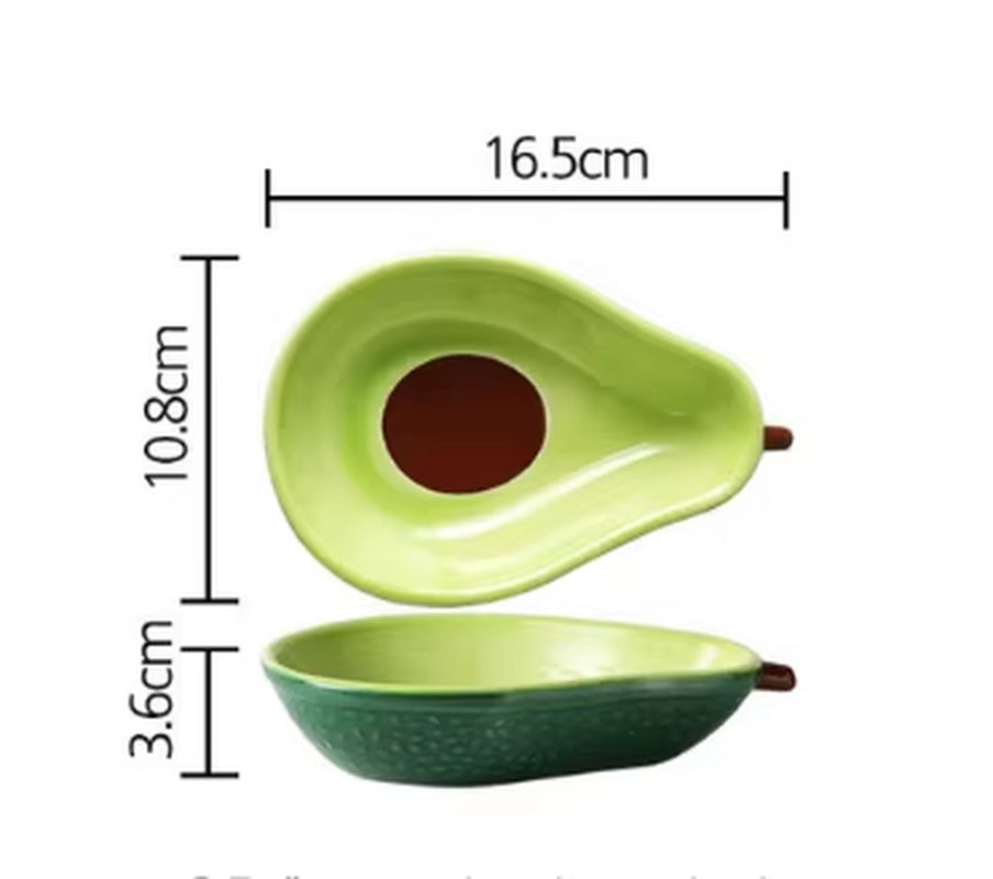 Avocado Shape Ceramic Dish for Fruit, Salad, Snacks & Soup – 6.5 Inch