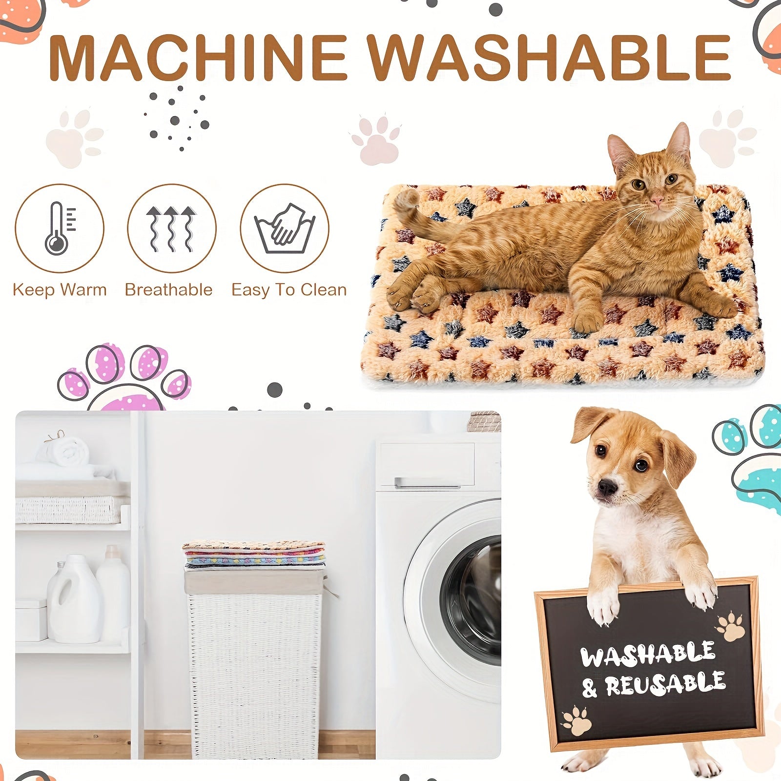 Washable Pet Crate Mat – Super Soft Fleece Bed for Small, Medium & Large Dogs