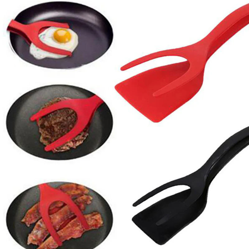 Grip & Flip Spatula Tongs for Easy Egg and Pancake Turnin