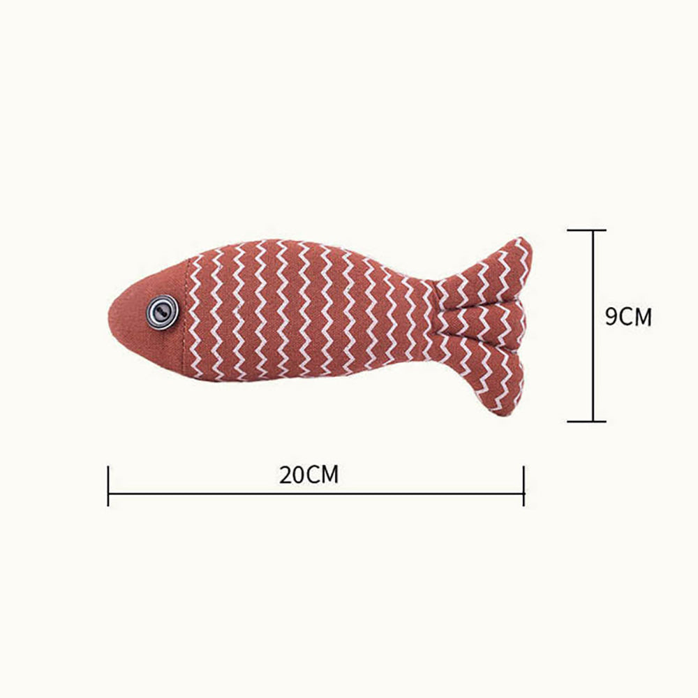 Catnip Fish Cat Toy – Burlap Kicker Pillow with Crinkle Sound