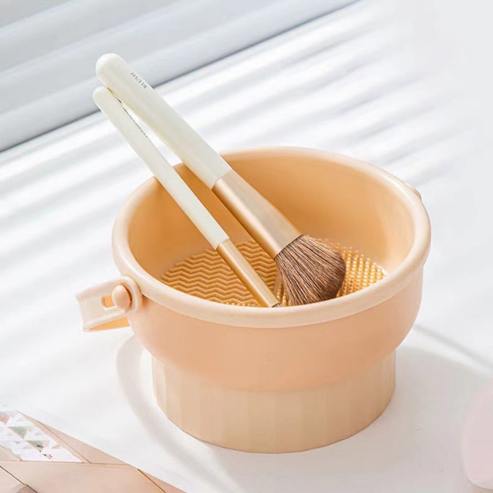 Makeup Brush Cleaning Bowl & Drying Rack Set