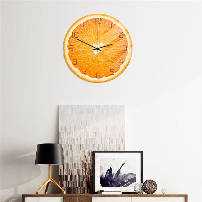 Fresh Fruit Lemon Wall Clock for Kitchen & Home Décor