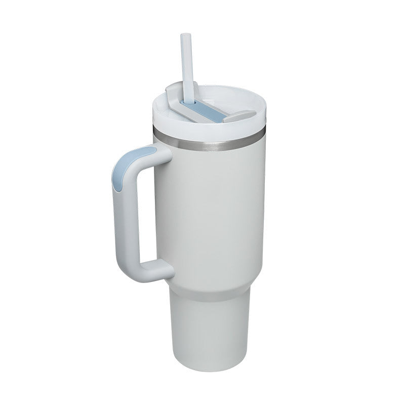 Premium 40oz Insulated Tumbler with Handle & Straw – Stainless Steel Vacuum Mug for Travel & Gifting