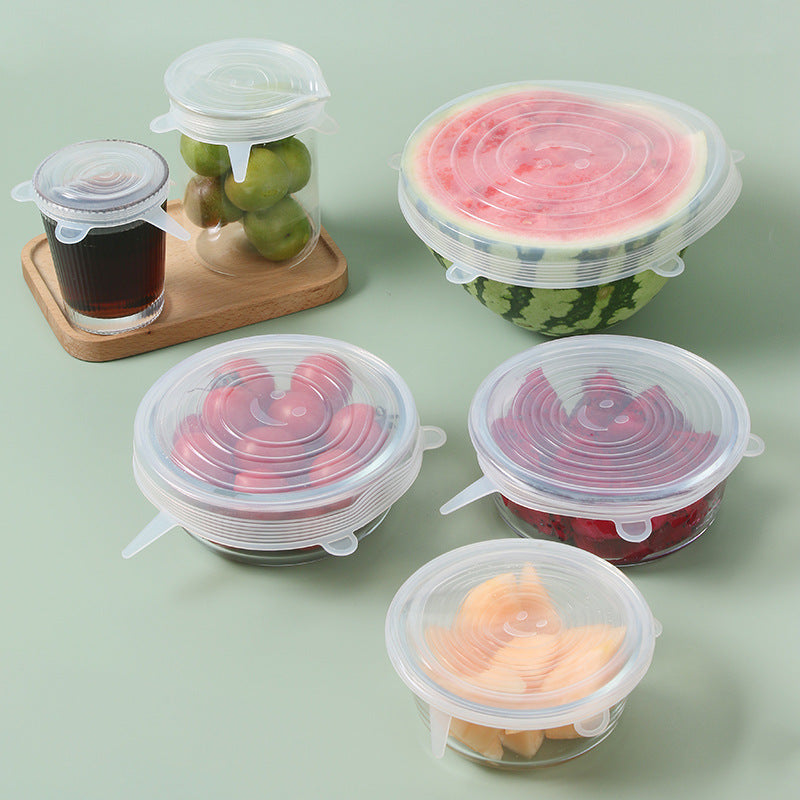 Premium Silicone Stretch Lid Set (6PCS) – Reusable Fresh-Keeping Kitchen Covers