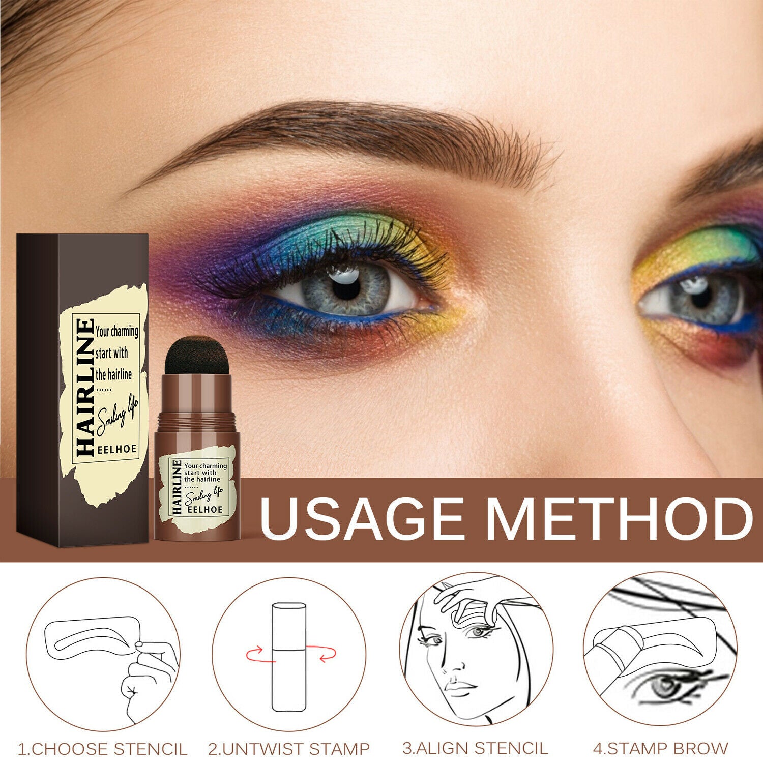 Reusable Eyebrow Stamp & Stencil Kit – 24 Styles
