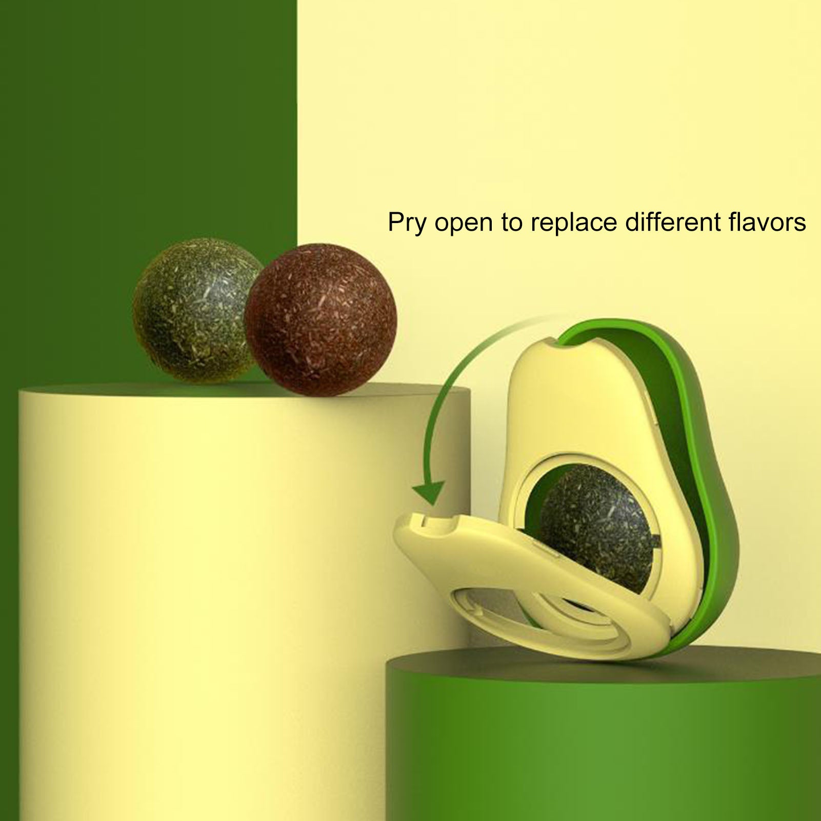 Interactive Avocado Catnip Toy – Mint Ball for Cat Dental Cleaning & Play