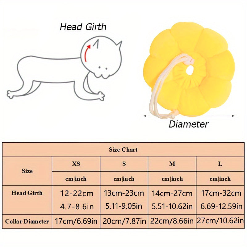 Adjustable Pet Recovery Collar – Sunflower Cone for Wound Healing & Surgery