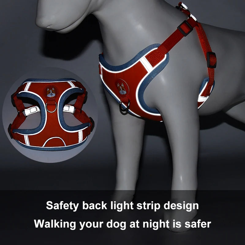 New Dog Leash and Harness Set Pet Dog Harness and Leash Set Adjustable Puppy Cat Harness Vest Reflective Walking No Pull Lead Leash for Small Dogs Chihuahua