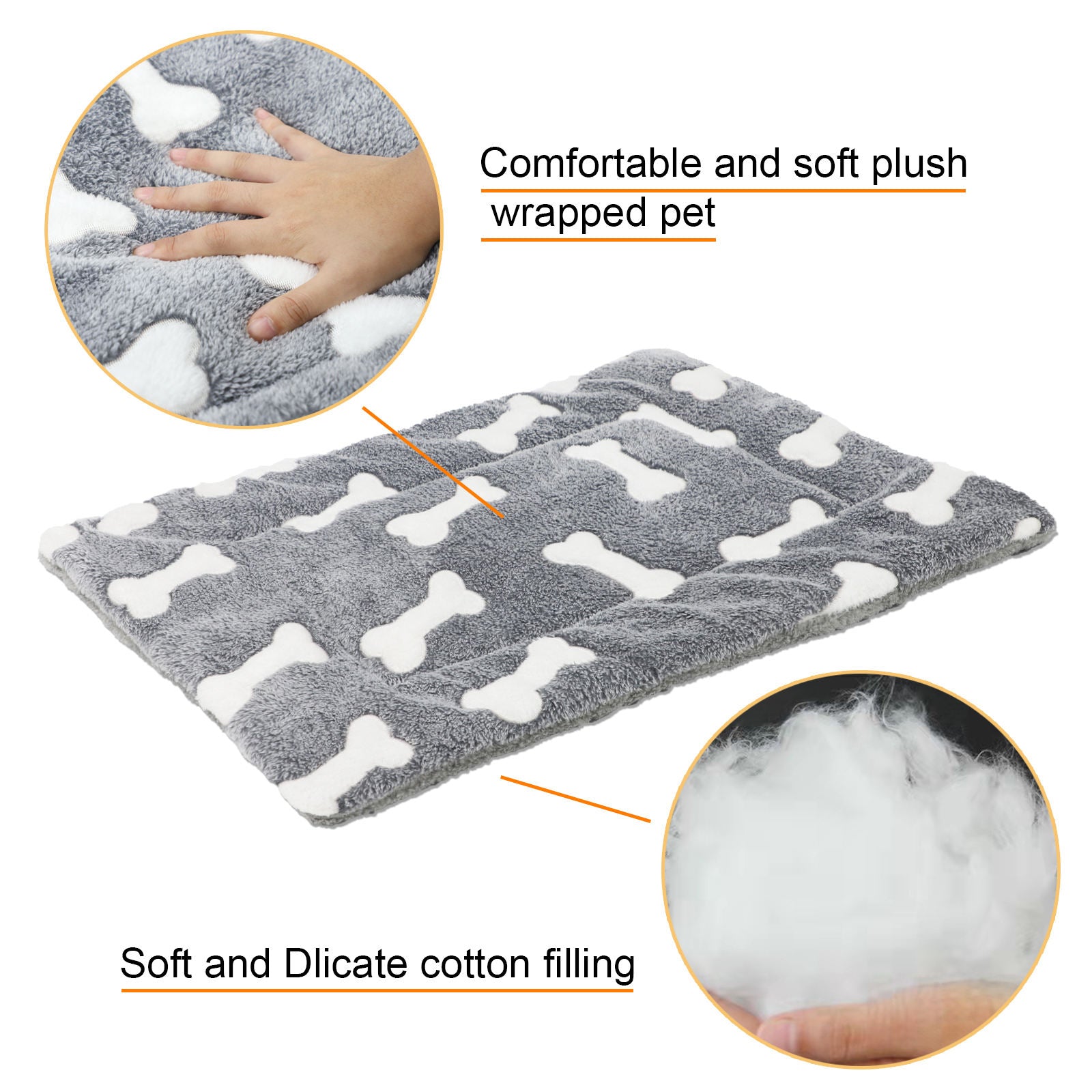 Washable Self-Warming Dog & Cat Bed Mat – Soft Fleece Crate and Kennel Pad