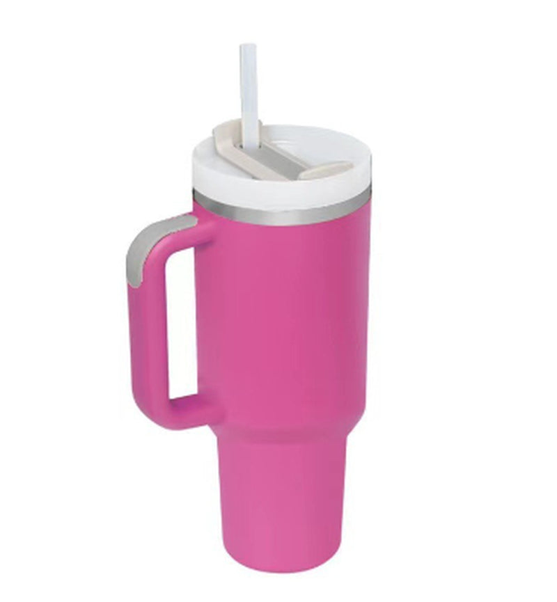 Premium 40oz Insulated Tumbler with Handle & Straw – Stainless Steel Vacuum Mug for Travel & Gifting