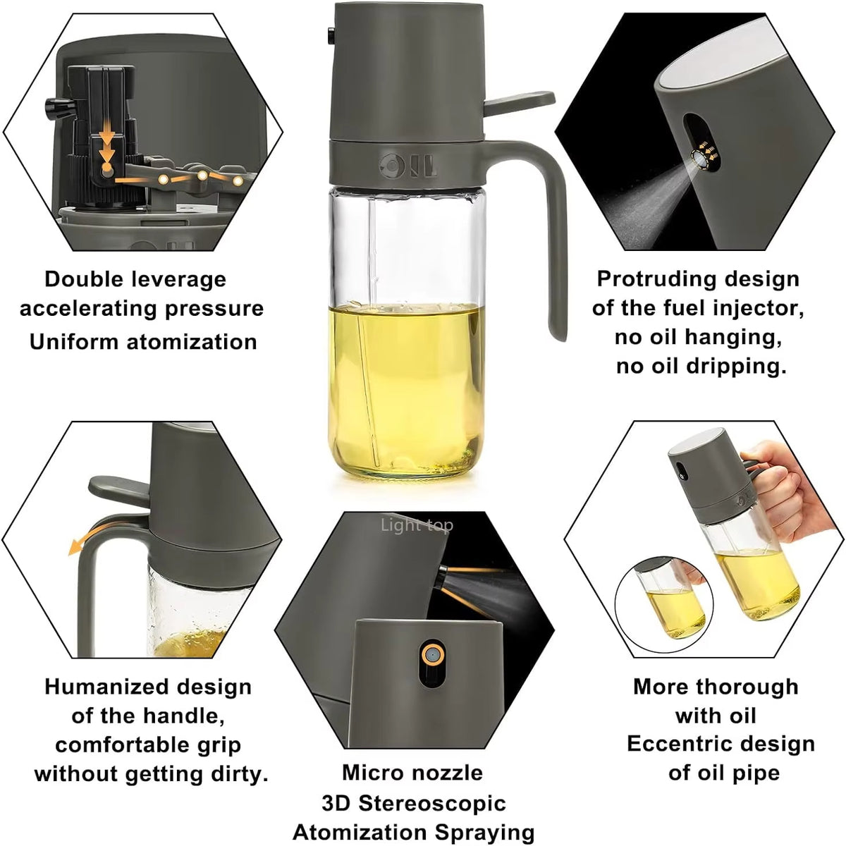 Premium Glass Oil Sprayer Bottle – Olive Oil Mister for Cooking & Baking