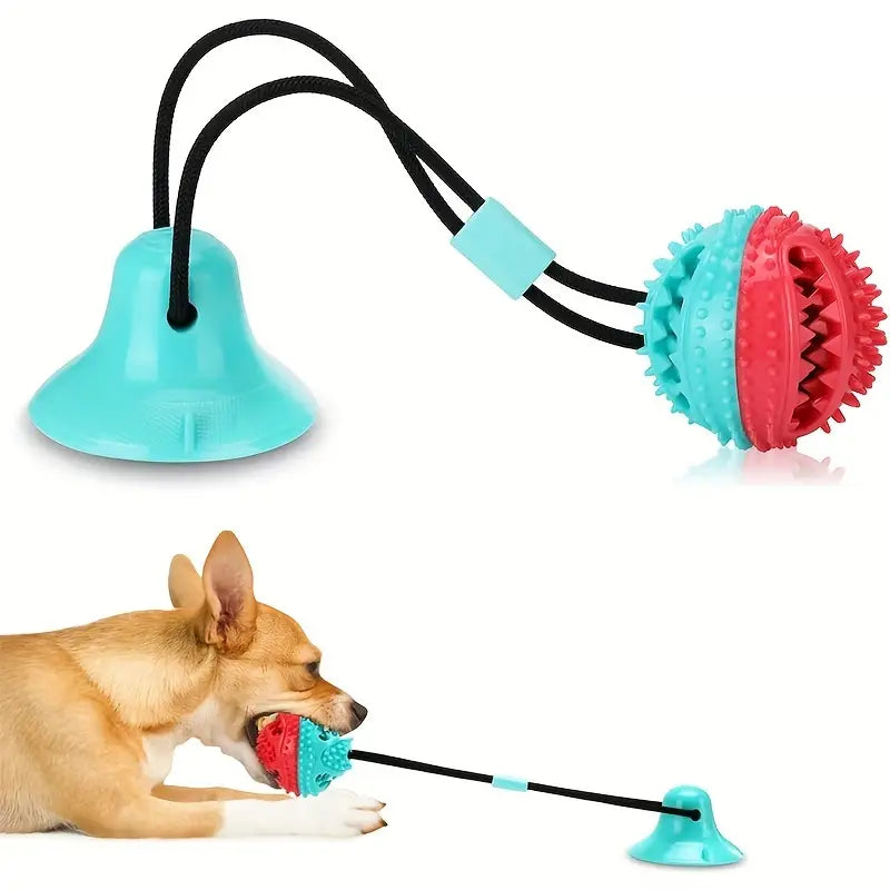 Interactive Suction Cup Dog Toy – Durable Tug-of-War & Treat Dispensing Chew